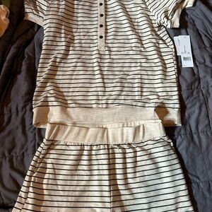 Striped Two-Piece Lounge Set